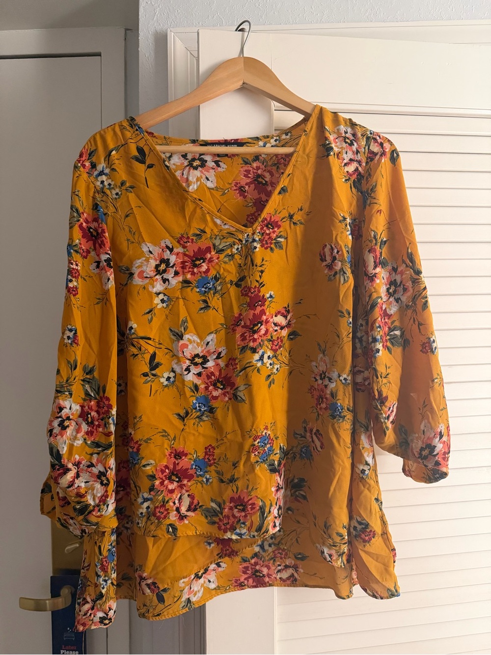 Zac & Rachel Mustard Floral V-Neck Tunic